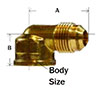 90 Degree Female 45deg Flare Diagram